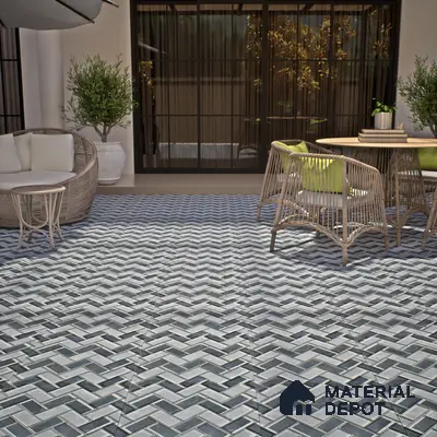 Budget Friendly Stacked Stone Look Value for Money Parking Prismor Floor Tile 16 x 16 inch | TL 06251 | Vitrified Matte Finish Tile - 12 mm | Suitable For Parking, Outdoor, Balcony & Terrace | Pattern Alignment May Vary | 2-3 mm Spacer is Mandatory