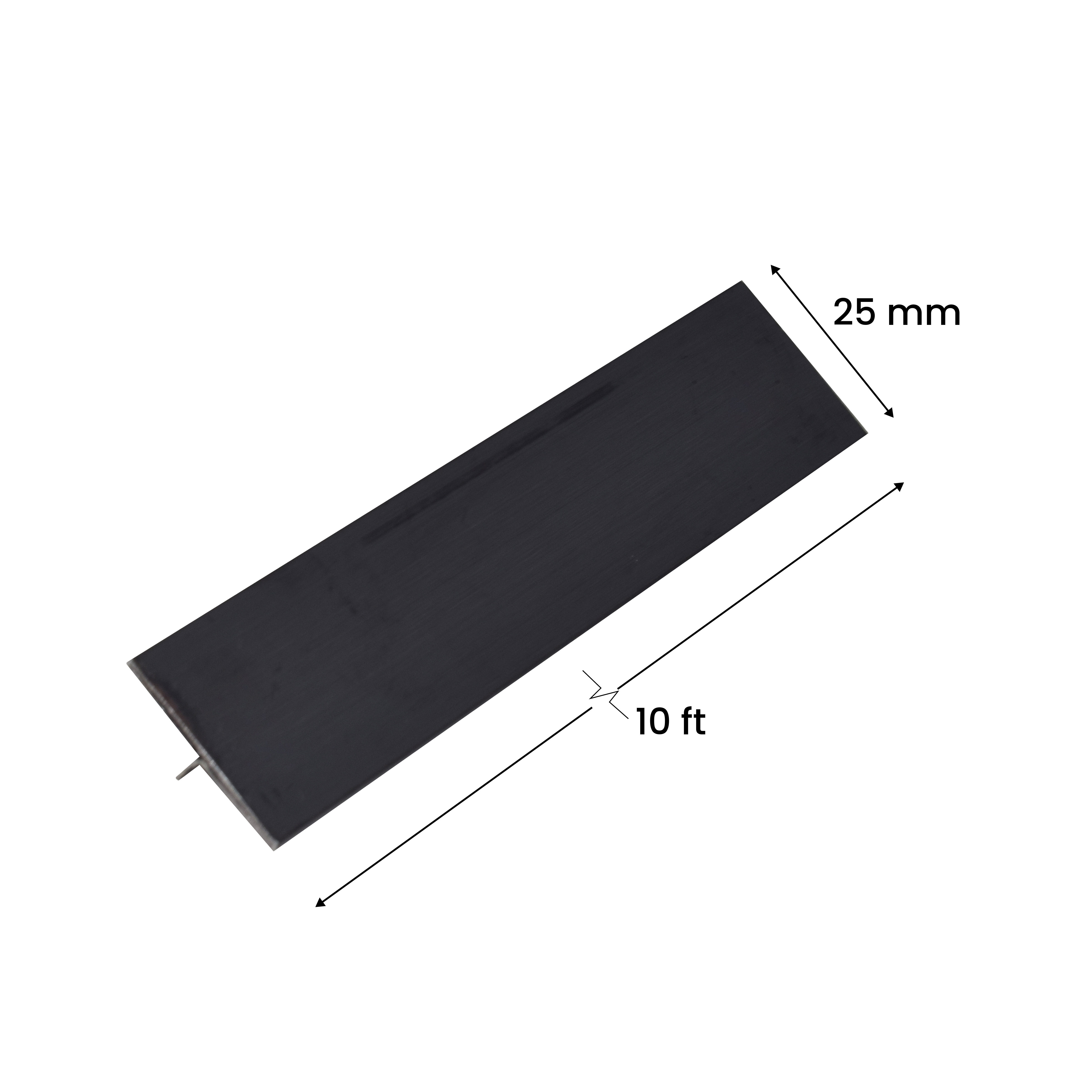 Stainless Steel T Profile Black Hairline Matte Finish Edgeline PM 00293 H | 10 ft (3 mtr) x 25 mm x 0.6 mm | Adhesive Type Installation | Suitable for Floor & Walls
