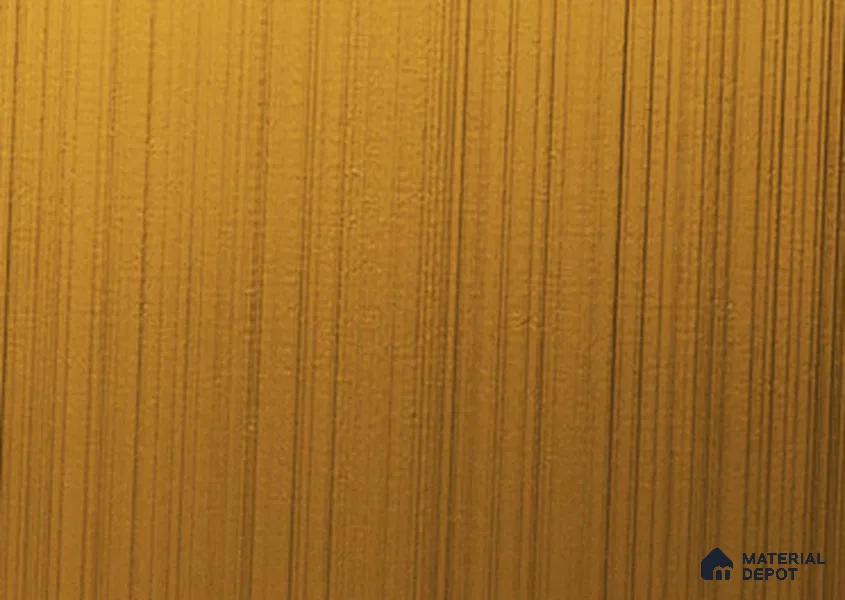 Stainless Steel T Profile Gold Hairline Matte Finish Edgeline PM 00293 T | 10 ft (3 mtr) x 8 mm x 0.6 mm | Adhesive Type Installation | Suitable for Floor & Walls
