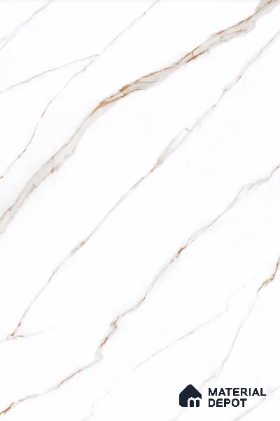 Large Format Marble Floor Tile TL 04408 Statuario Berlin Glossy Finish Vitrified Colorbody Tile - 15 mm | Suitable for Living Room, Bedroom, Office | Adhesive and Spacers Must be Used During Installation
