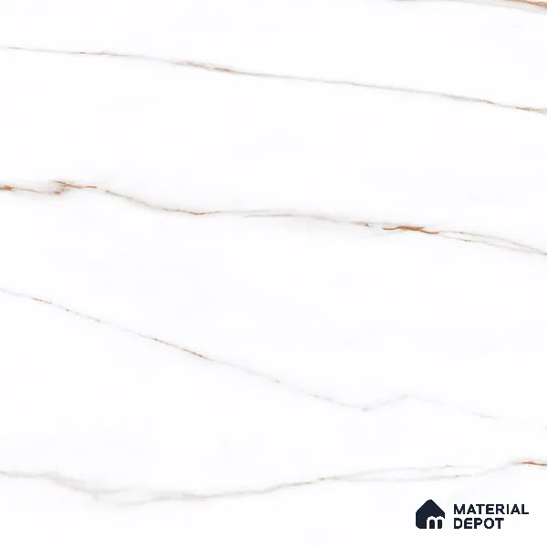 Large Format Marble Floor Tile TL 04408 Statuario Berlin Glossy Finish Vitrified Colorbody Tile - 15 mm | Suitable for Living Room, Bedroom, Office | Adhesive and Spacers Must be Used During Installation