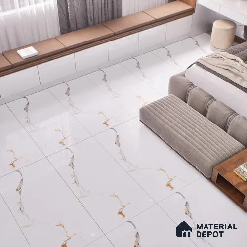 TL 00963 Statuario Gold 1200x600 mm Glossy Finish Vitrified Wall & Floor Tile - 9 mm