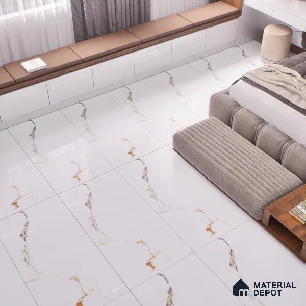 TL 00963 Statuario Gold 1200x600 mm Glossy Finish Vitrified Wall & Floor Tile - 9 mm (Sample)