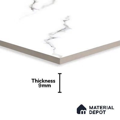 Marble Floor & Wall Tile TL 02218 Statuario White 4 ft x 2 ft Glossy Finish Vitrified Tile - 9 mm (Random 3)