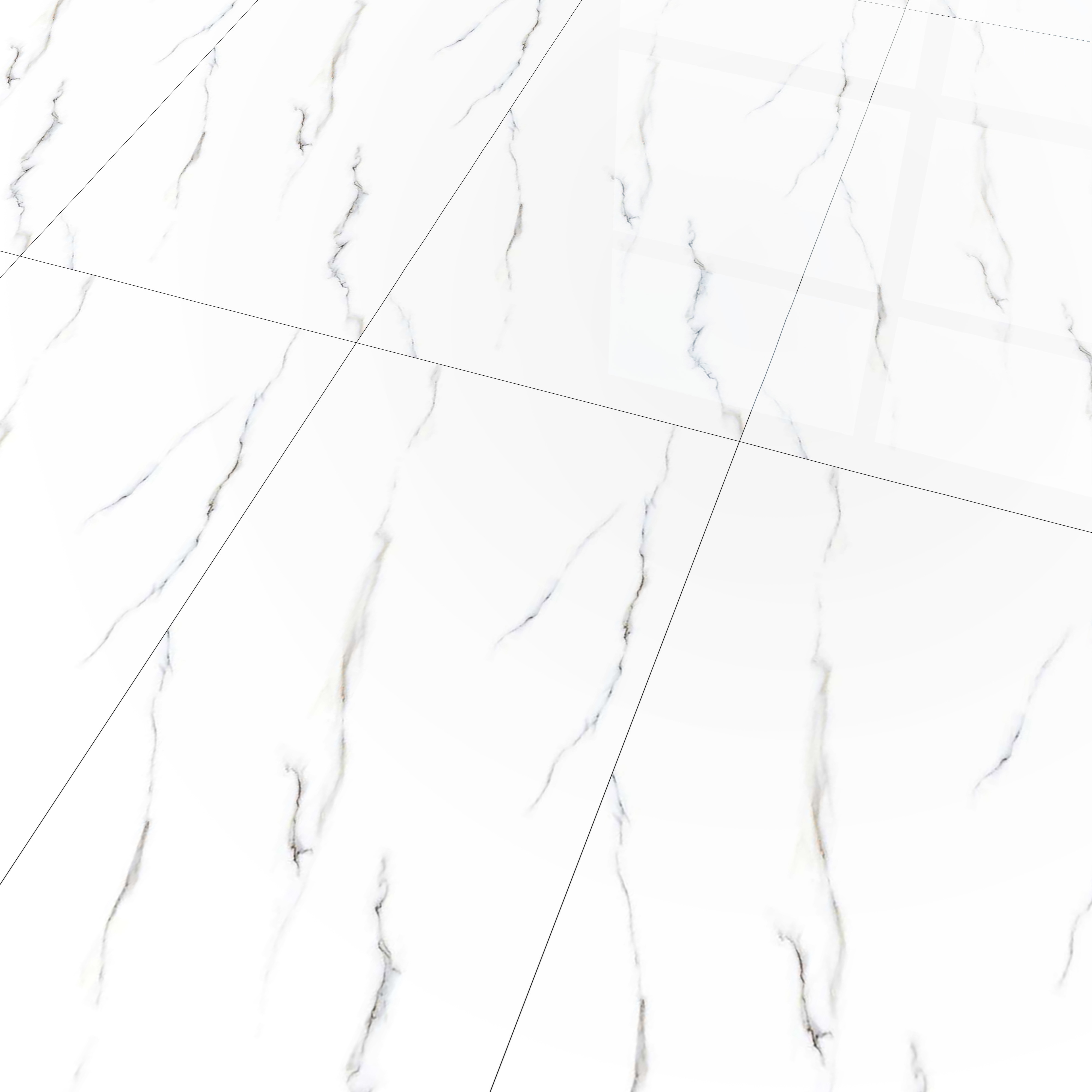 Marble Floor & Wall Tile TL 02218 Statuario White 4 ft x 2 ft Glossy Finish Vitrified Tile - 9 mm (Random 3)