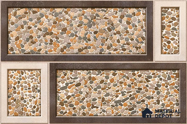TL 05782 Stone Brown 450x300 mm Glossy Finish Ceramic Wall Tile - 7 mm