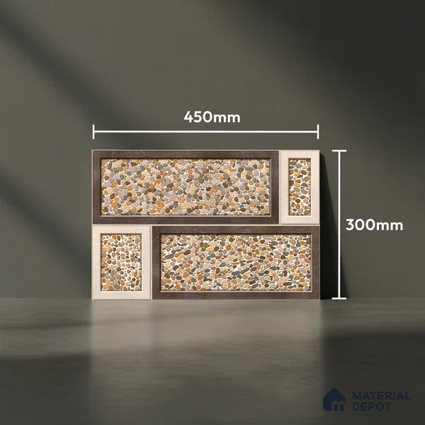 TL 05782 Stone Brown 450x300 mm Glossy Finish Ceramic Wall Tile - 7 mm