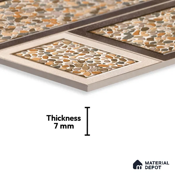 TL 05782 Stone Brown 450x300 mm Glossy Finish Ceramic Wall Tile - 7 mm