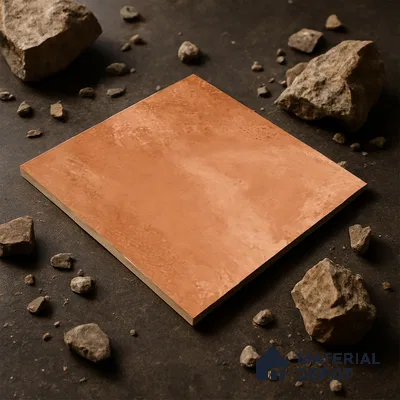 Stone Floor Tile TL 05080 Earthen Slate Terracotta Brown 16 x 16 inch Vitrified Matte Finish - 12 mm | Random Design |Suitable for Parking, Balcony, Courtyard, Patio, Terrace (Sample)