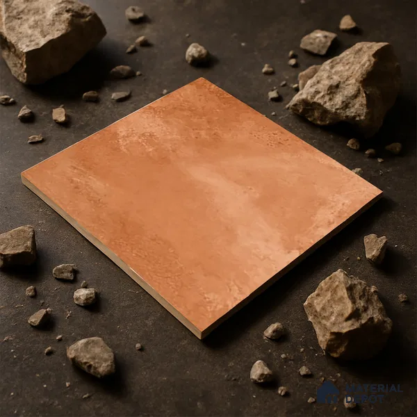 Stone Floor Tile TL 05080 Earthen Slate Terracotta Brown 16 x 16 inch Vitrified Matte Finish - 12 mm | Random Design |Suitable for Parking, Balcony, Courtyard, Patio, Terrace (Sample)