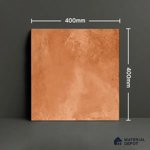 Stone Floor Tile TL 05080 Earthen Slate Terracotta Brown 16 x 16 inch Vitrified Matte Finish - 12 mm | Random Design |Suitable for Parking, Balcony, Courtyard, Patio, Terrace (Sample)