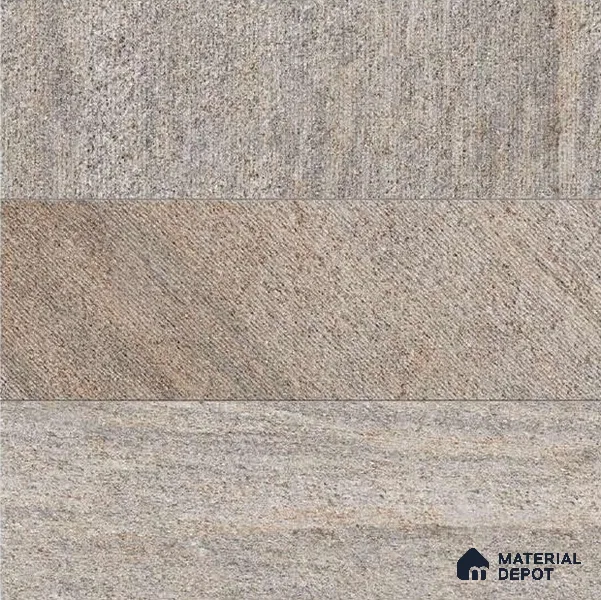 Stone Floor Tile TL 05358 Strada Bevie Buff 2 ft x 2 ft Vitrified Punch Matte Finish - 12 mm | Suitable for Parking, Balcony, Courtyard, Patio, Terrace (Sample)