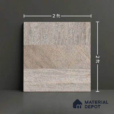 Stone Floor Tile TL 05358 Strada Bevie Buff 2 ft x 2 ft Vitrified Punch Matte Finish - 12 mm | Suitable for Parking, Balcony, Courtyard, Patio, Terrace (Sample)