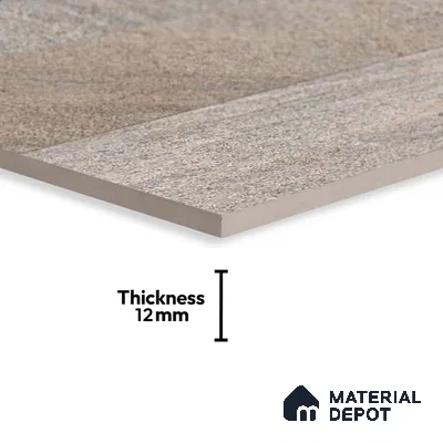 Stone Floor Tile TL 05358 Strada Bevie Buff 2 ft x 2 ft Vitrified Punch Matte Finish - 12 mm | Suitable for Parking, Balcony, Courtyard, Patio, Terrace (Sample)