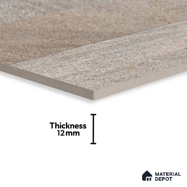 Stone Floor Tile TL 05358 Strada Bevie Buff 2 ft x 2 ft Vitrified Punch Matte Finish - 12 mm | Suitable for Parking, Balcony, Courtyard, Patio, Terrace (Sample)