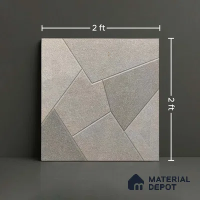 Stone Floor Tile TL 05359 Strada Bionite Grigio 2 ft x 2 ft Vitrified Punch Matte Finish - 12 mm | Suitable for Parking, Balcony, Courtyard, Patio, Terrace (Sample)