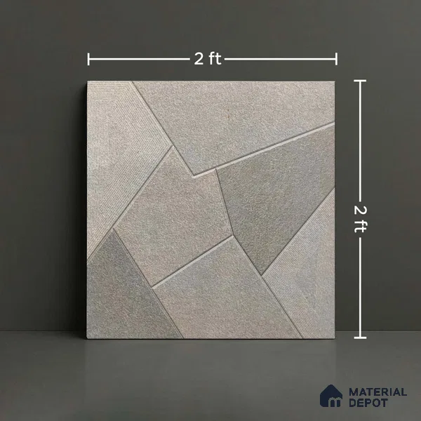 Stone Floor Tile TL 05359 Strada Bionite Grigio 2 ft x 2 ft Vitrified Punch Matte Finish - 12 mm | Suitable for Parking, Balcony, Courtyard, Patio, Terrace (Sample)
