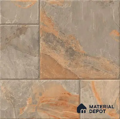 Stone Floor Tile TL 05360 Strada Bowen Bush 2 ft x 2 ft Vitrified Punch Matte Finish - 12 mm | Suitable for Parking, Balcony, Courtyard, Patio, Terrace