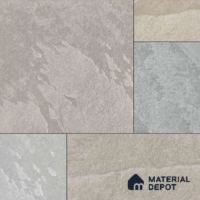 Stone Floor Tile TL 05361 Strada Caramel Click 2 ft x 2 ft Vitrified Punch Matte Finish - 12 mm | Suitable for Parking, Balcony, Courtyard, Patio, Terrace (Sample)