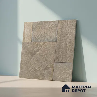 Stone Floor Tile TL 05361 Strada Caramel Click 2 ft x 2 ft Vitrified Punch Matte Finish - 12 mm | Suitable for Parking, Balcony, Courtyard, Patio, Terrace (Sample)
