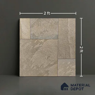 Stone Floor Tile TL 05361 Strada Caramel Click 2 ft x 2 ft Vitrified Punch Matte Finish - 12 mm | Suitable for Parking, Balcony, Courtyard, Patio, Terrace (Sample)