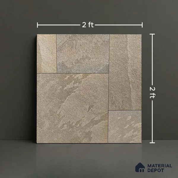 Stone Floor Tile TL 05361 Strada Caramel Click 2 ft x 2 ft Vitrified Punch Matte Finish - 12 mm | Suitable for Parking, Balcony, Courtyard, Patio, Terrace (Sample)