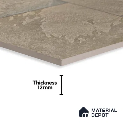 Stone Floor Tile TL 05361 Strada Caramel Click 2 ft x 2 ft Vitrified Punch Matte Finish - 12 mm | Suitable for Parking, Balcony, Courtyard, Patio, Terrace (Sample)