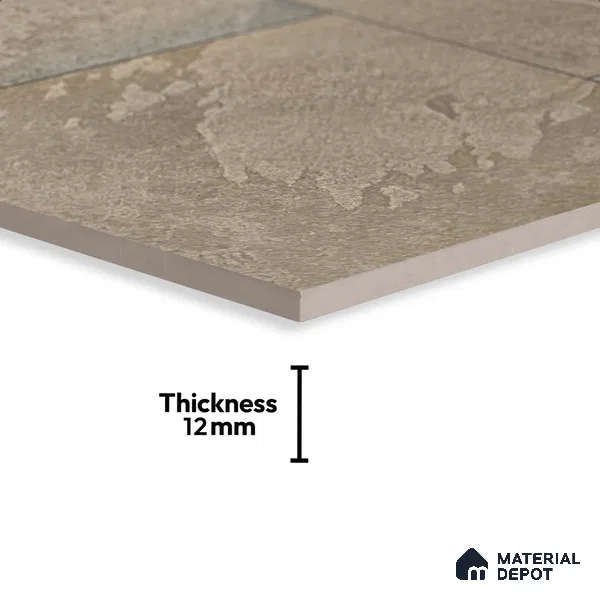 Stone Floor Tile TL 05361 Strada Caramel Click 2 ft x 2 ft Vitrified Punch Matte Finish - 12 mm | Suitable for Parking, Balcony, Courtyard, Patio, Terrace (Sample)