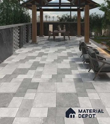 Stone Floor Tile TL 05362 Gradient 2 ft x 2 ft Matte Finish Anti Skid Vitrified Tile - 12 mm | Suitable for Balcony, Terrace & Coutyard