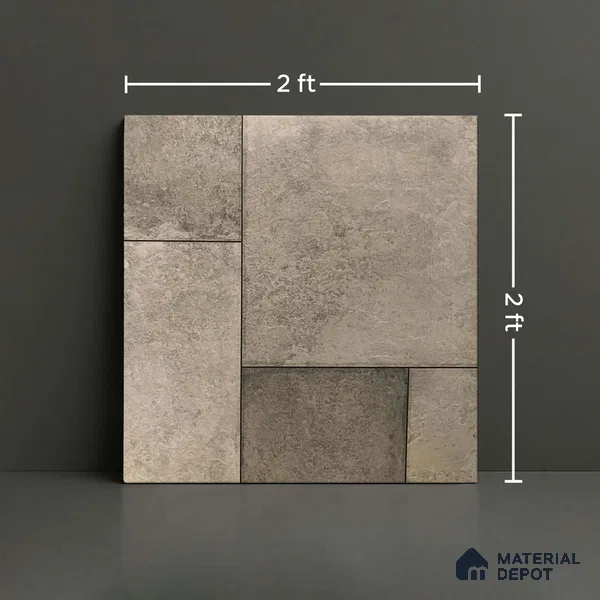Stone Floor Tile TL 05362 Gradient 2 ft x 2 ft Matte Finish Anti Skid Vitrified Tile - 12 mm | Suitable for Balcony, Terrace & Coutyard