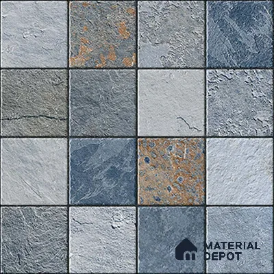 Stone Floor Tile TL 05767 Strada Mosaico Azul 20 inch x 20 inch Vitrified Matte Finish - 12 mm | Suitable for Parking, Balcony, Courtyard, Patio, Terrace (Sample)