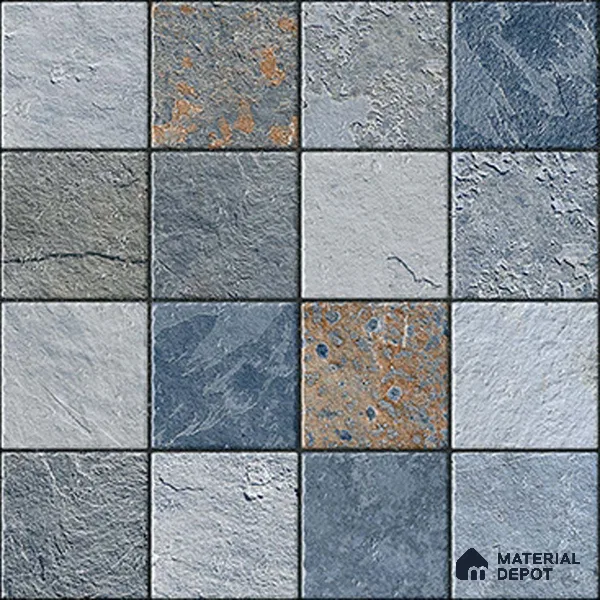 Stone Floor Tile TL 05767 Strada Mosaico Azul 20 inch x 20 inch Vitrified Matte Finish - 12 mm | Suitable for Parking, Balcony, Courtyard, Patio, Terrace (Sample)