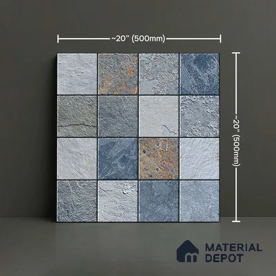 Stone Floor Tile TL 05767 Strada Mosaico Azul 20 inch x 20 inch Vitrified Matte Finish - 12 mm | Suitable for Parking, Balcony, Courtyard, Patio, Terrace (Sample)