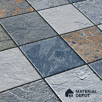 Stone Floor Tile TL 05767 Strada Mosaico Azul 20 inch x 20 inch Vitrified Matte Finish - 12 mm | Suitable for Parking, Balcony, Courtyard, Patio, Terrace (Sample)