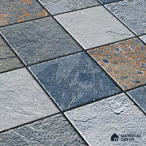 Stone Floor Tile TL 05767 Strada Mosaico Azul 20 inch x 20 inch Vitrified Matte Finish - 12 mm | Suitable for Parking, Balcony, Courtyard, Patio, Terrace (Sample)