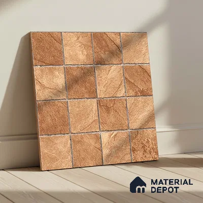 Stone Floor Tile TL 05764 Strada Mosaico Bronze 20 inch x 20 inch Vitrified Matte Finish - 12 mm | Suitable for Parking, Balcony, Courtyard, Patio, Terrace | Pattern Alignment May Vary | 2-3 mm Spacer is Mandatory (Sample)