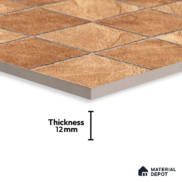 Stone Floor Tile TL 05764 Strada Mosaico Bronze 20 inch x 20 inch Vitrified Matte Finish - 12 mm | Suitable for Parking, Balcony, Courtyard, Patio, Terrace | Pattern Alignment May Vary | 2-3 mm Spacer is Mandatory (Sample)