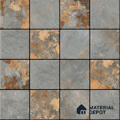 Stone Floor Tile TL 05765 Strada Mosaico Grizo 20 inch x 20 inch Vitrified Matte Finish - 12 mm | Suitable for Parking, Balcony, Courtyard, Patio, Terrace | Pattern Alignment May Vary | 2-3 mm Spacer is Mandatory (Sample)