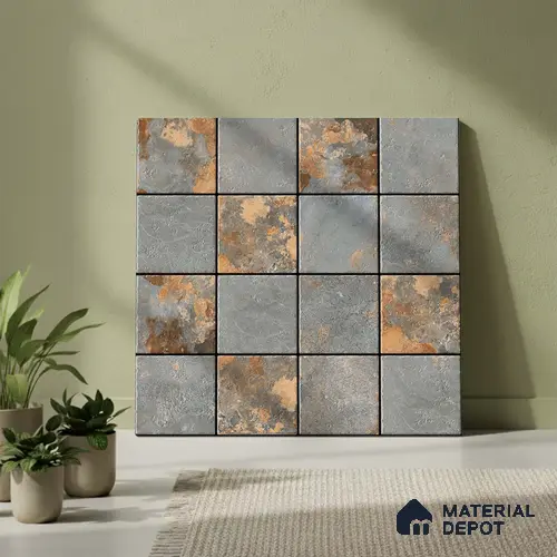 Stone Floor Tile TL 05765 Strada Mosaico Grizo 20 inch x 20 inch Vitrified Matte Finish - 12 mm | Suitable for Parking, Balcony, Courtyard, Patio, Terrace | Pattern Alignment May Vary | 2-3 mm Spacer is Mandatory