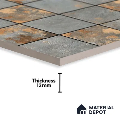 Stone Floor Tile TL 05765 Strada Mosaico Grizo 20 inch x 20 inch Vitrified Matte Finish - 12 mm | Suitable for Parking, Balcony, Courtyard, Patio, Terrace | Pattern Alignment May Vary | 2-3 mm Spacer is Mandatory (Sample)