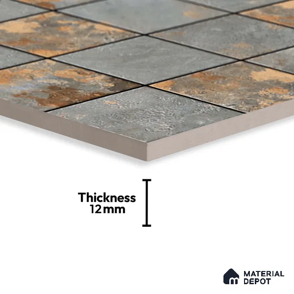 Stone Floor Tile TL 05765 Strada Mosaico Grizo 20 inch x 20 inch Vitrified Matte Finish - 12 mm | Suitable for Parking, Balcony, Courtyard, Patio, Terrace | Pattern Alignment May Vary | 2-3 mm Spacer is Mandatory (Sample)