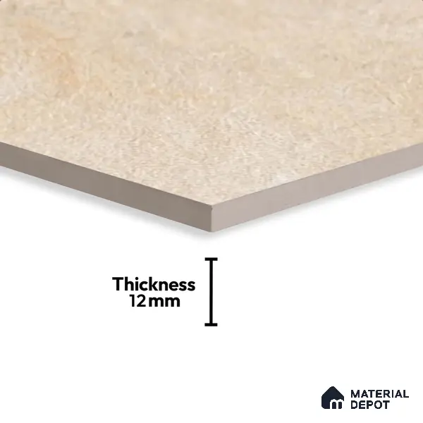 Stone Floor Tile TL 05365 B Strada Perfect Crema 20 inch x 20 inch Vitrified Matte Finish - 12 mm | Suitable for Parking, Balcony, Courtyard, Patio, Terrace | Pattern Alignment May Vary | 2-3 mm Spacer is Mandatory