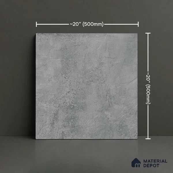 Stone Floor Tile TL 05365 Strada Perfecto Grigio 20 inch x 20 inch Vitrified Matte Finish - 12 mm | Suitable for Parking, Balcony, Courtyard, Patio, Terrace | Pattern Alignment May Vary | 2-3 mm Spacer is Mandatory (Sample)