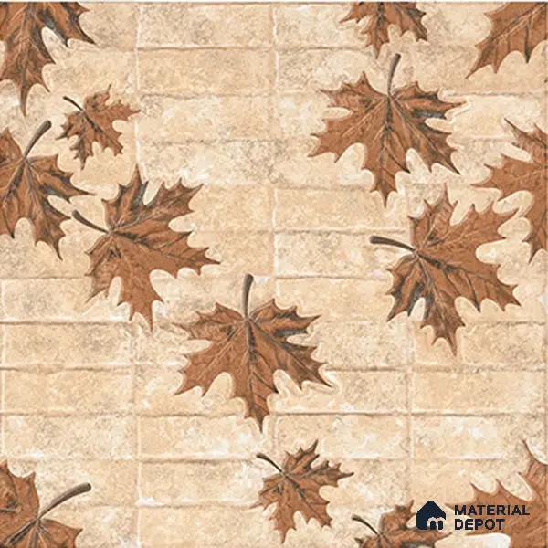 Stone Floor Tile TL 05766 B Strada Umber Leaf 20 inch x 20 inch Vitrified Matte Finish - 12 mm | Suitable for Parking, Balcony, Courtyard, Patio, Terrace | Pattern Alignment May Vary | 2-3 mm Spacer is Mandatory