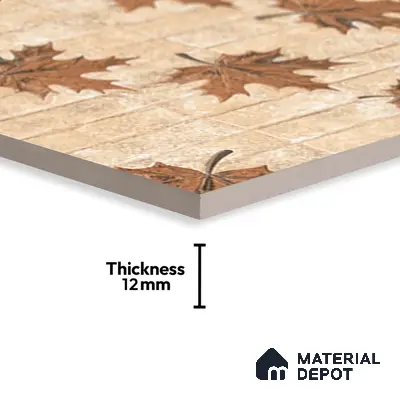 Stone Floor Tile TL 05766 B Strada Umber Leaf 20 inch x 20 inch Vitrified Matte Finish - 12 mm | Suitable for Parking, Balcony, Courtyard, Patio, Terrace | Pattern Alignment May Vary | 2-3 mm Spacer is Mandatory