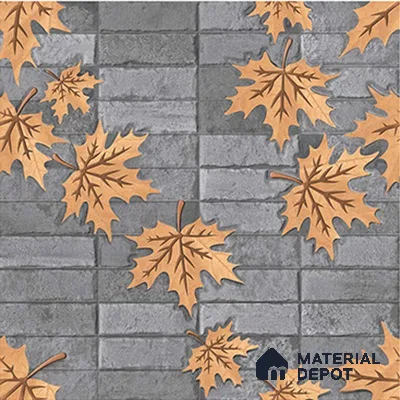Stone Floor Tile TL 05766 Strada Slate Leaf 20 inch x 20 inch Vitrified Matte Finish - 12 mm | Suitable for Parking, Balcony, Courtyard, Patio, Terrace | Pattern Alignment May Vary | 2-3 mm Spacer is Mandatory