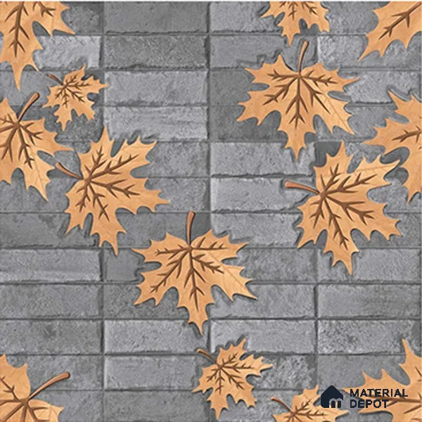 Stone Floor Tile TL 05766 Strada Slate Leaf 20 inch x 20 inch Vitrified Matte Finish - 12 mm | Suitable for Parking, Balcony, Courtyard, Patio, Terrace | Pattern Alignment May Vary | 2-3 mm Spacer is Mandatory