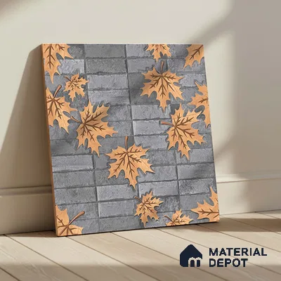 Stone Floor Tile TL 05766 Strada Slate Leaf 20 inch x 20 inch Vitrified Matte Finish - 12 mm | Suitable for Parking, Balcony, Courtyard, Patio, Terrace | Pattern Alignment May Vary | 2-3 mm Spacer is Mandatory