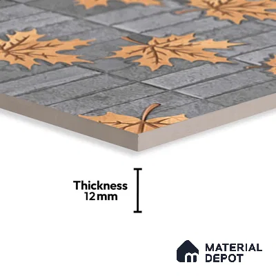 Stone Floor Tile TL 05766 Strada Slate Leaf 20 inch x 20 inch Vitrified Matte Finish - 12 mm | Suitable for Parking, Balcony, Courtyard, Patio, Terrace | Pattern Alignment May Vary | 2-3 mm Spacer is Mandatory