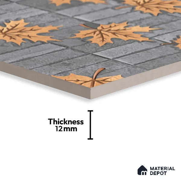 Stone Floor Tile TL 05766 Strada Slate Leaf 20 inch x 20 inch Vitrified Matte Finish - 12 mm | Suitable for Parking, Balcony, Courtyard, Patio, Terrace | Pattern Alignment May Vary | 2-3 mm Spacer is Mandatory